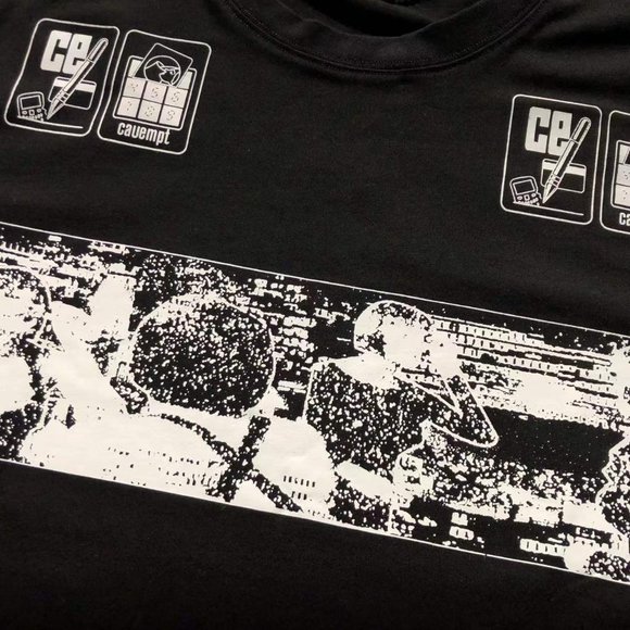 Cavermpt Black Short Sleeve Black and White Comic Color Printing - Picture 12 of 15
